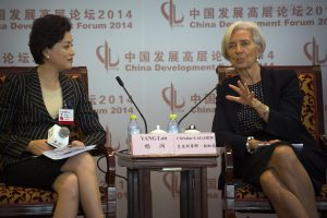 杨澜肉丝高跟对话国际货币基金组织总裁拉加德（第2张/共6张）